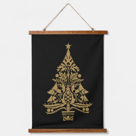 Scandinavische kerstboomversieringen hangend wandkleed (Voorkant)