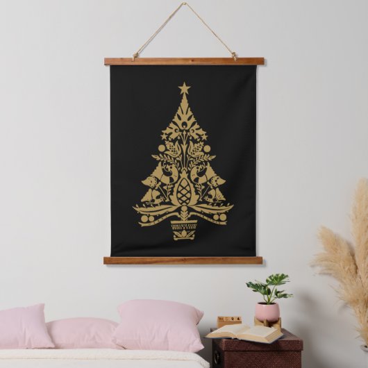 Scandinavische kerstboomversieringen hangend wandkleed (Slaapkamer)
