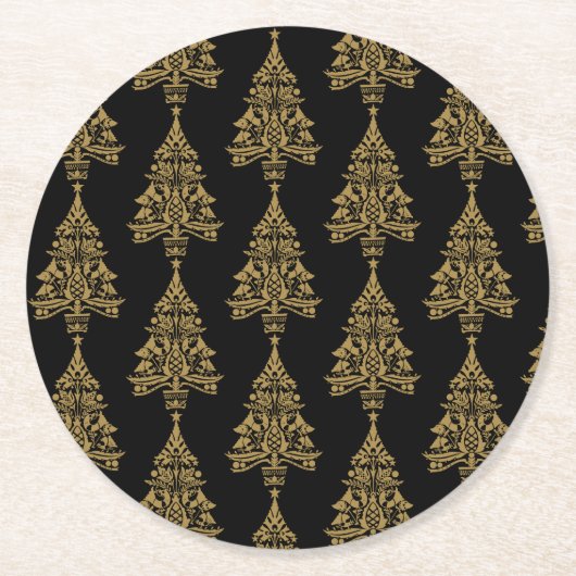 Scandinavische kerstboomversieringen ronde kartonnen onderzetter (Voorkant)