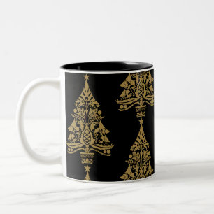 Scandinavische kerstboomversieringen tweekleurige koffiemok