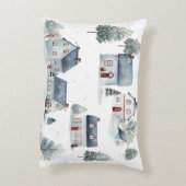 Scandinavische kerstdecoratie Waterverf huizen Accent Kussen (Achterkant (Verticaal))