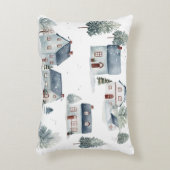 Scandinavische kerstdecoratie Waterverf huizen Accent Kussen (Voorkant(Verticaal))