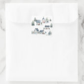 Scandinavische kerstdecoratie Waterverf huizen Vierkante Sticker (Tas)