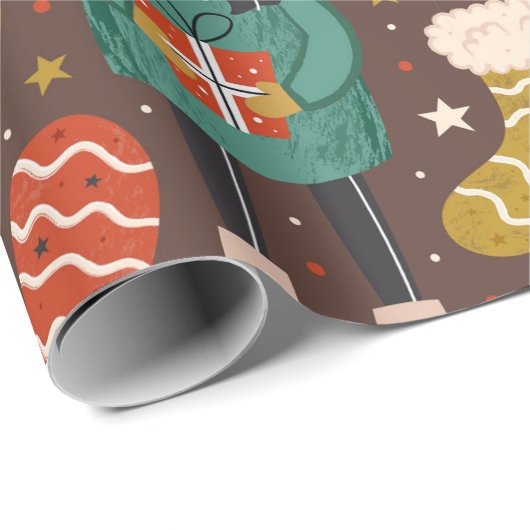 Scandinavische kerstfeestdag Cadeaupapier (Rol Hoek)