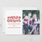 Scandinavische kerstfeestdag fotokaart kaart (Voorkant)