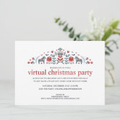 Scandinavische kerstfeestdag in Nordic Folk Art Da Feestdagenkaart (Staand voorkant)