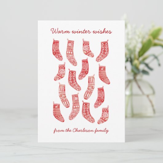 Scandinavische kerstfeestdagen feestdagenkaart (Staand voorkant)