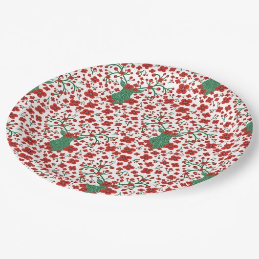 Scandinavische kerstflessenpatronen met Antlers Papieren Bordje (Gekanteld)