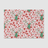 Scandinavische kerstflessenpatronen met Antlers Tissuepapier (Voorkant)