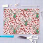 Scandinavische kerstflessenpatronen met Antlers Tissuepapier (Craft)