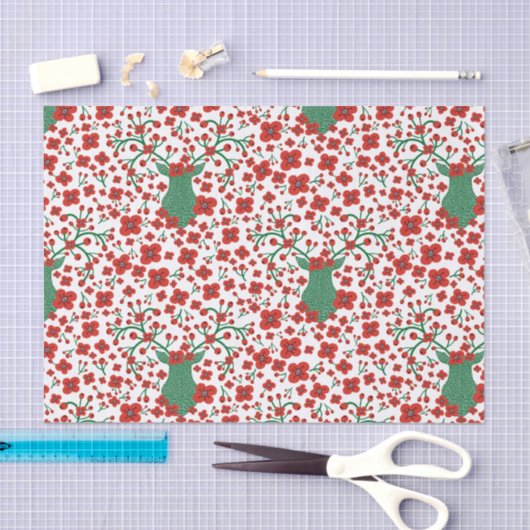 Scandinavische kerstflessenpatronen met Antlers Tissuepapier (Craft)