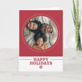 Scandinavische kerstfoto gepersonaliseerd feestdagen kaart (Voorkant)