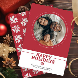 Scandinavische kerstfoto gepersonaliseerd feestdagenkaart