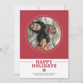 Scandinavische kerstfoto gepersonaliseerd feestdagenkaart (Voorkant)