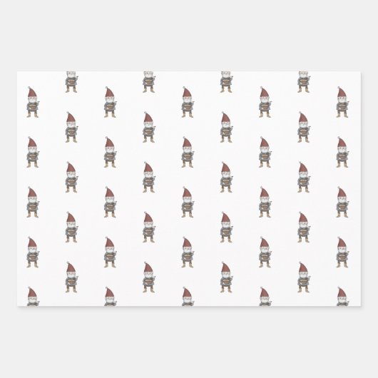 Scandinavische kerstgenote Tomten Inpakpapier Vel (Voorkant)