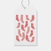 Scandinavische kerstgerechten Rood en Wit Patroon Cadeaulabel (Voorkant)