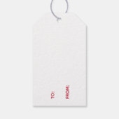 Scandinavische kerstgerechten Rood en Wit Patroon Cadeaulabel (Achterkant)