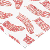 Scandinavische kerstgerechten Rood en Wit Patroon Korte Tafelloper (Hoek)