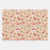 Scandinavische kerstgnomen inpakpapier vel (Voorkant 3)