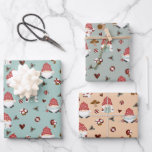 Scandinavische kerstgnomen inpakpapier vel<br><div class="desc">Noordse kerstcadeautjes met onmiddellijke verpakking</div>