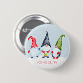 Scandinavische kerstgnomen ronde button 5,7 cm (Voorkant /achterkant)