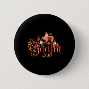 Scandinavische Kerstgod Jul Marsepeinen Varken Ronde Button 5,7 Cm