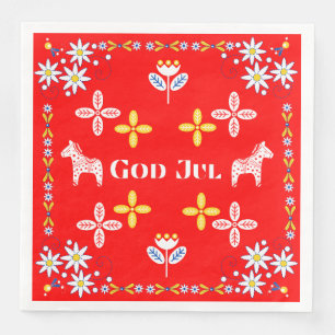 Scandinavische kerstgod jul napkins servet