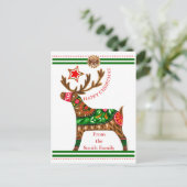 Scandinavische kerstgroet met aangepaste tekst feestdagenkaart (Staand voorkant)