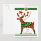 Scandinavische kerstgroet met aangepaste tekst feestdagenkaart (Voorkant / Achterkant)