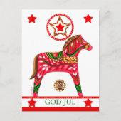 Scandinavische kerstgroet met aangepaste tekst feestdagenkaart (Voorkant)