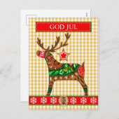 Scandinavische kerstgroet met aangepaste tekst feestdagenkaart (Voorkant / Achterkant)