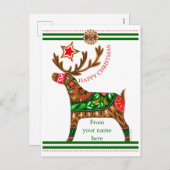 Scandinavische kerstgroet met aangepaste tekstruim feestdagenkaart (Voorkant / Achterkant)