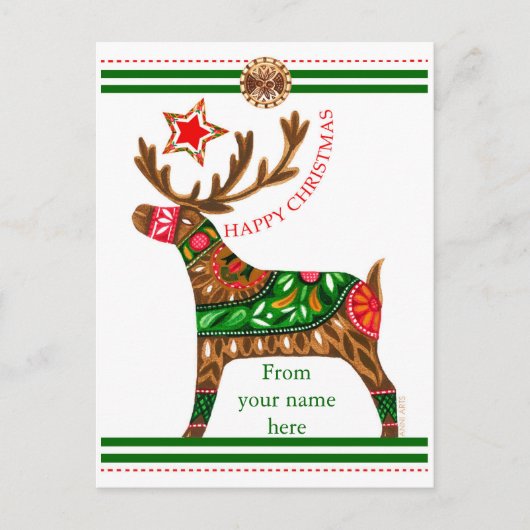 Scandinavische kerstgroet met aangepaste tekstruim feestdagenkaart (Voorkant)