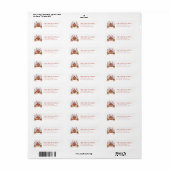 Scandinavische kersthuis retouradreslabels etiket (Full Sheet)