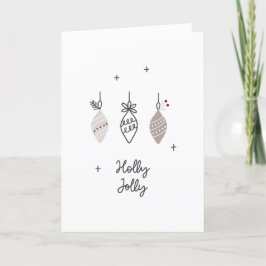 Scandinavische Kerstkaart met Hulst Feestdagen Kaart