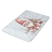 Scandinavische kerstkabouter rode bessen badmat (Gekanteld)