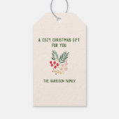 Scandinavische Kerstkat Cadeaulabel (Achterkant)