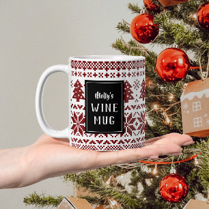 Scandinavische kerstkeuken op maat tweekleurige koffiemok