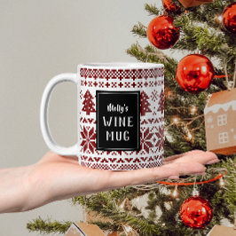 Scandinavische kerstkeuken op maat tweekleurige koffiemok