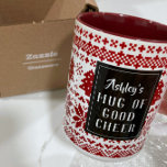 Scandinavische kerstkeuken op Scandinavische stijl Tweekleurige Koffiemok<br><div class="desc">Pas deze kersttrui aan met een grote mok met jouw naam en vrije vakantie-drink en houd de vrolijkheid de hele winter door.</div>