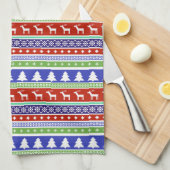 Scandinavische kerstkeukenhanddoek theedoek (Quarter Fold)