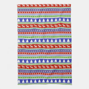 Scandinavische kerstkeukenhanddoek theedoek