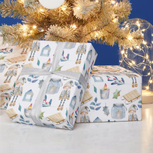 Scandinavische kerstkoepel cadeaupapier