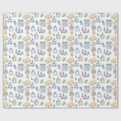 Scandinavische kerstkoepel cadeaupapier (Vlak)