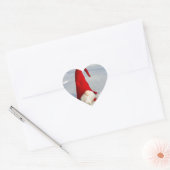 Scandinavische kerstkoepel hart sticker (Envelop)