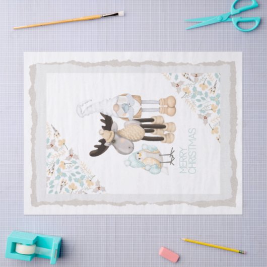 Scandinavische kerstkoepel - Moose - Bird Tissuepapier (Craft)