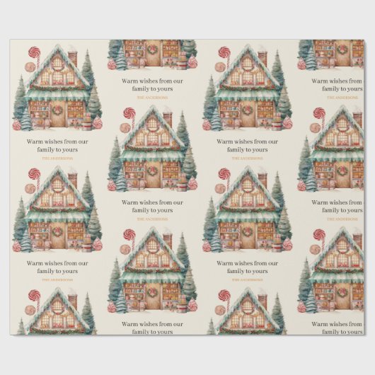 Scandinavische Kerstmagie Cadeaupapier (Vlak)