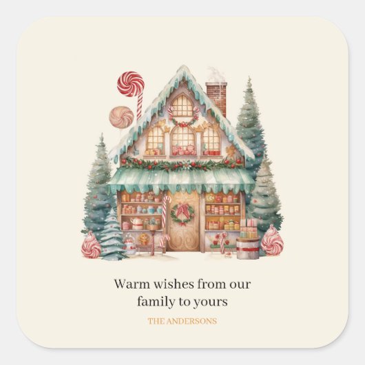 Scandinavische Kerstmagie Vierkante Sticker (Voorkant)