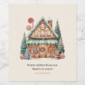 Scandinavische Kerstmagie Wijn Etiket (Enkel label)