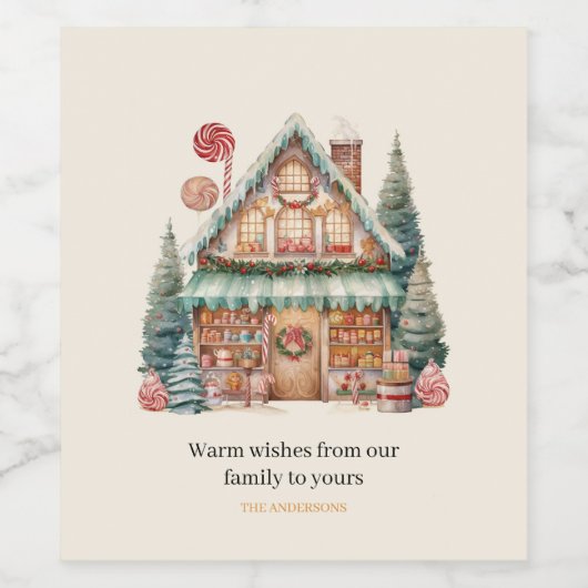 Scandinavische Kerstmagie Wijn Etiket (Enkel label)